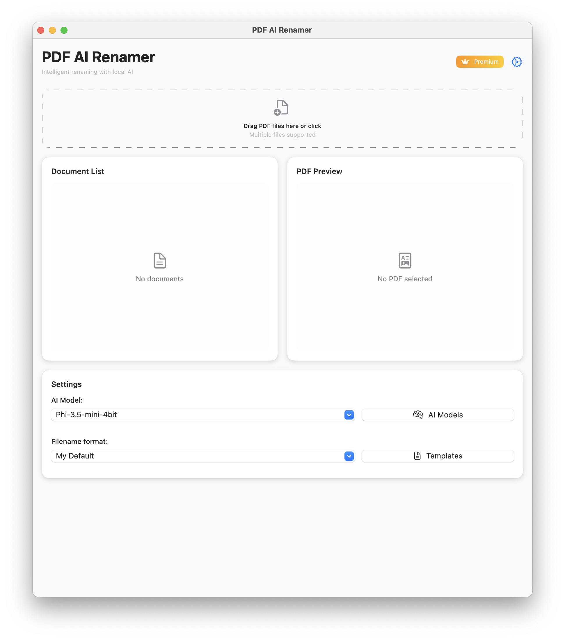 PDF AI Renamer App Screenshot